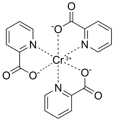 The chemical structure of chromium picolinate