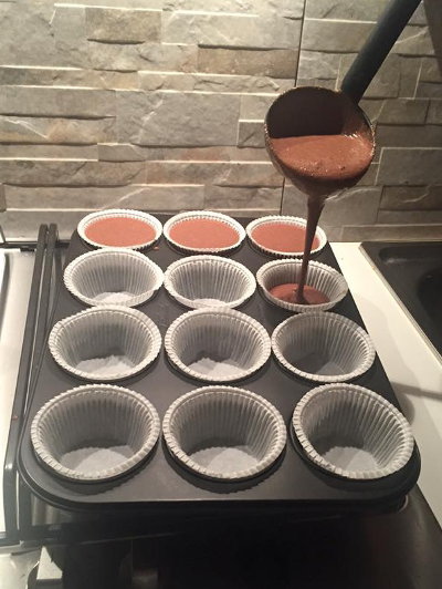 pour the mixture into a suitable muffin tin.
