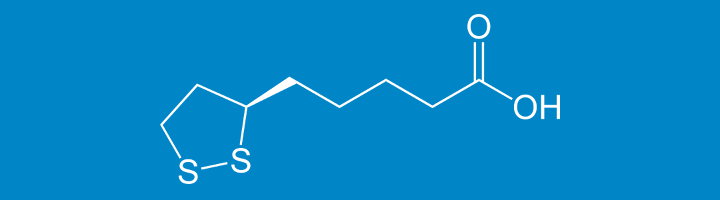 Struttura chimica dell'acido alfa lipoico