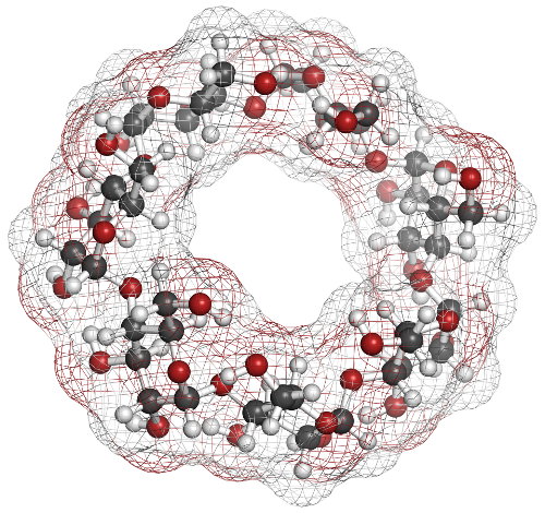 Représentation moléculaire de la cyclodextrine