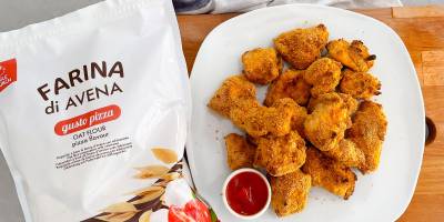Nuggets de pollo al horno dorados y crujientes